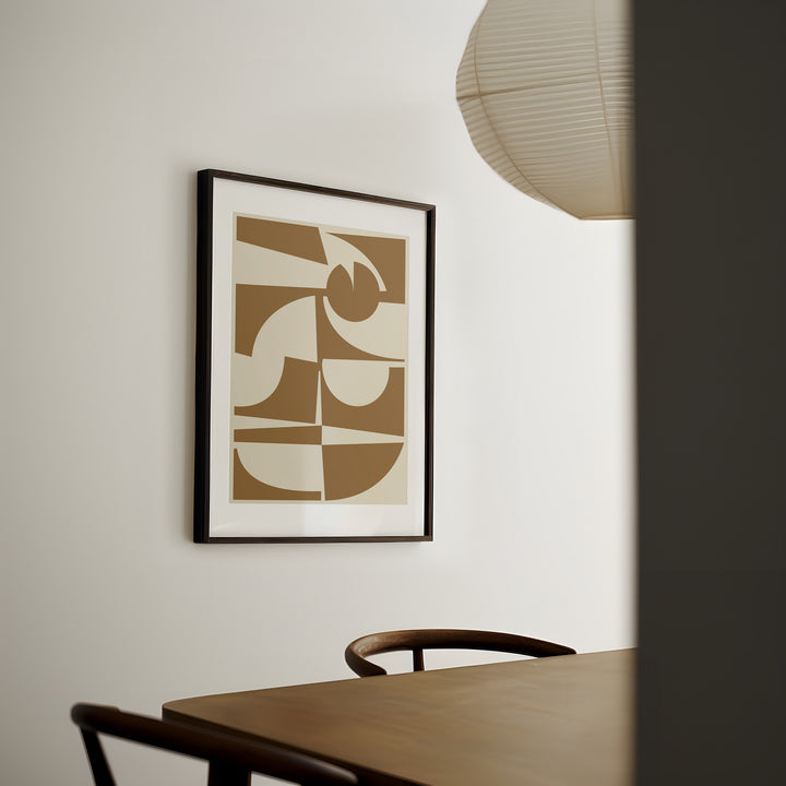 Geometric Brown Portrait Abstract by Maison Boot,diningroom,timber border