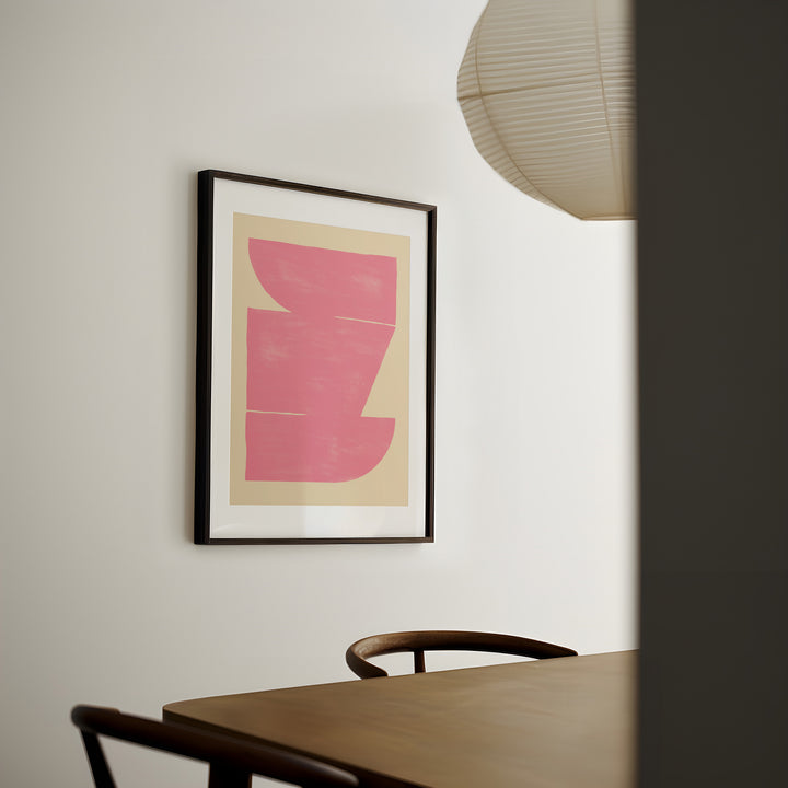 Pink Maze Portrait Abstract by Maison Bootsy,livingroom,timber border