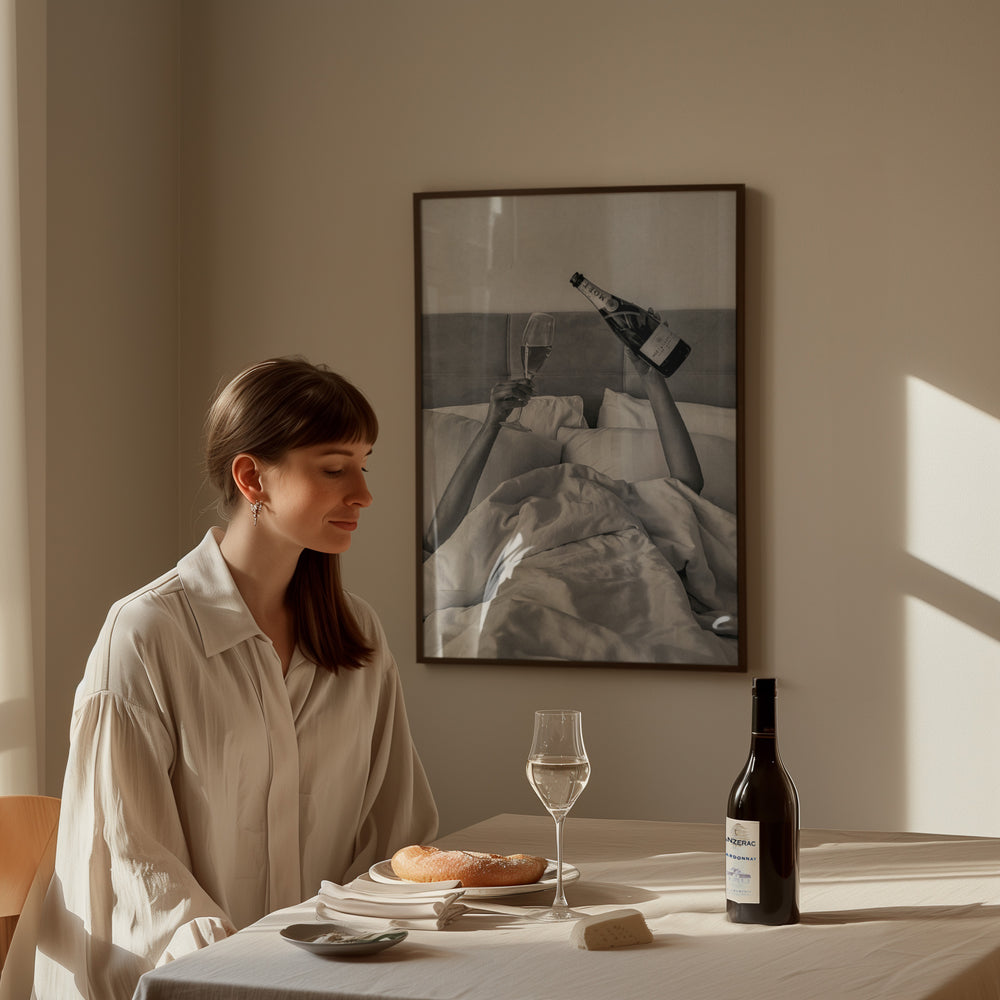 Champagne Bed and Breakfast Photograph Wall,dining room,timber border