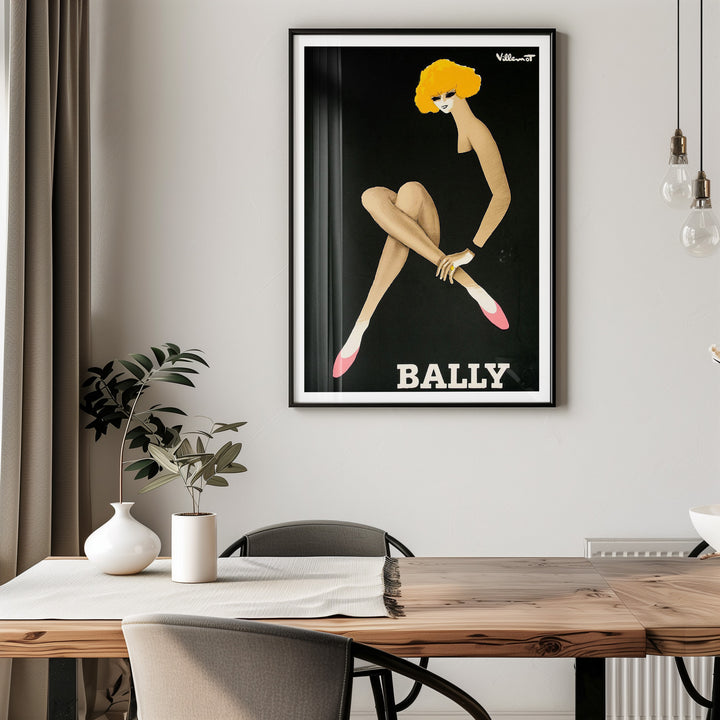 Bally Blonde Woman 1982 Vintage Wall Art,dining room,timber border.