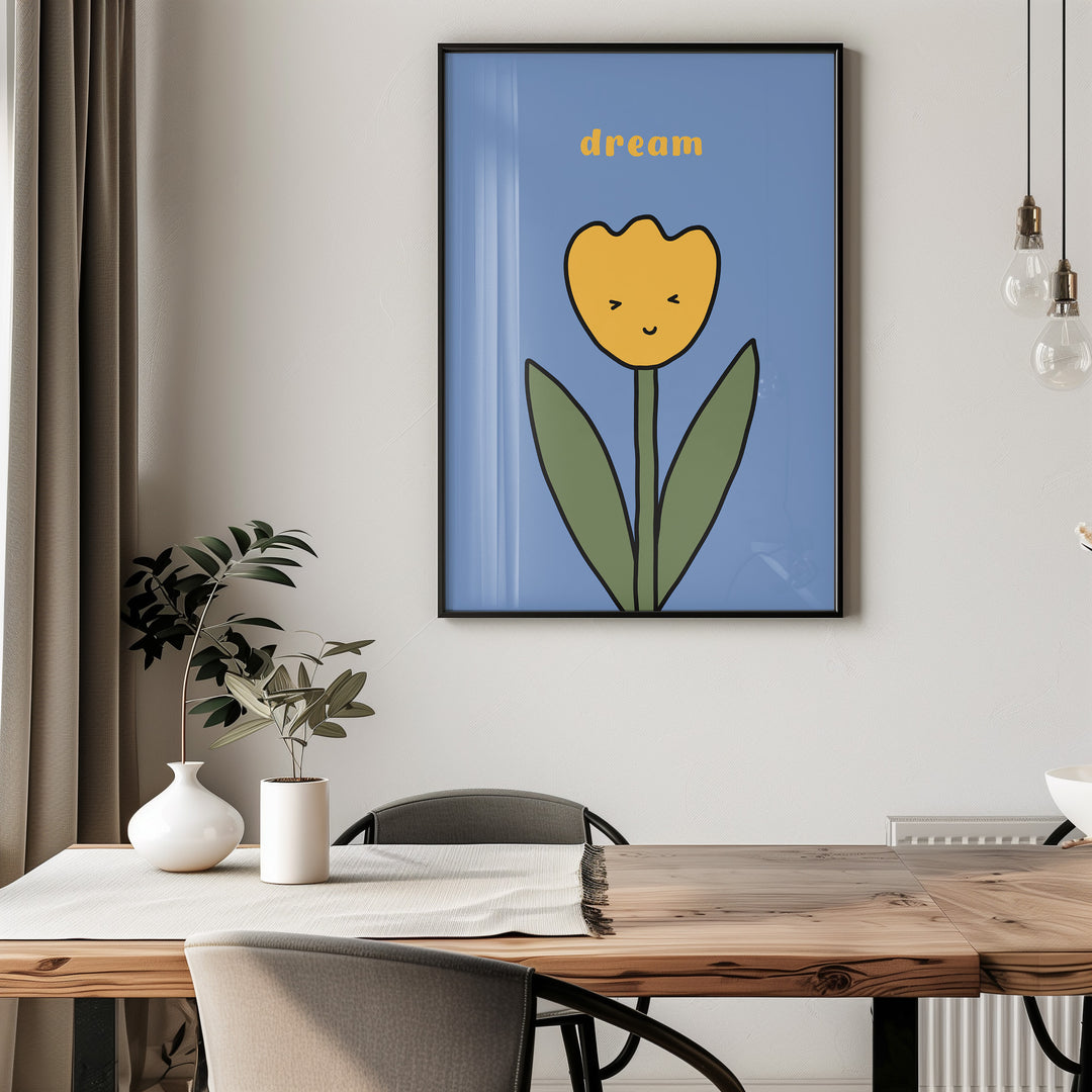 Dream cute flower by Lucia Sankovic,gallery wall,hallway,livingroom,study,timber border.