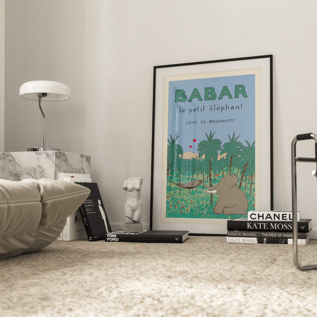 Babar Nature in Blue,fun,home,livingroom,timber border