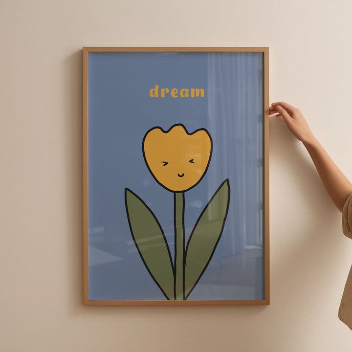 Dream cute flower by Lucia Sankovic,gallery wall,study,timber border.