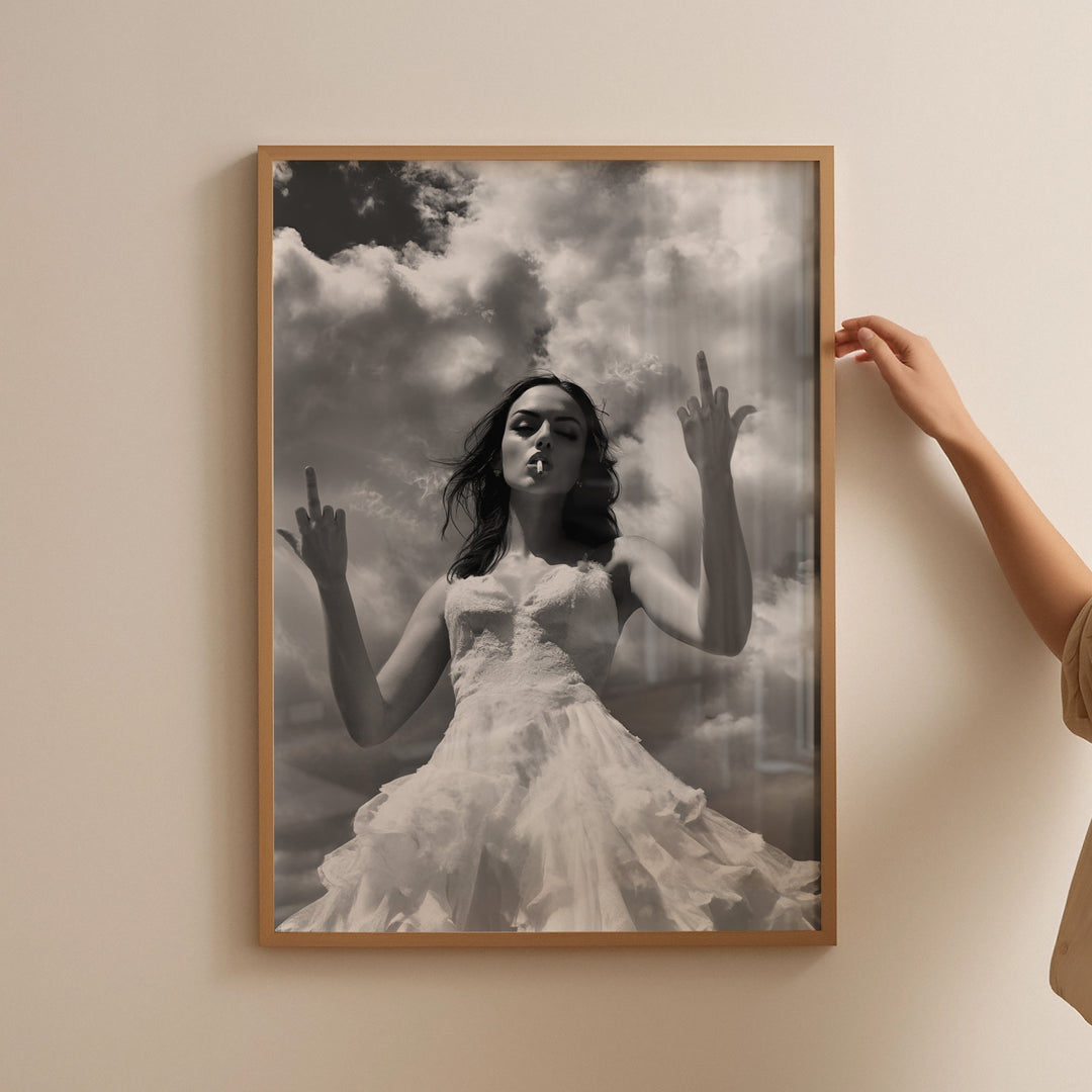 Finger Feminist Wall Art Photography,Gallery,timber border