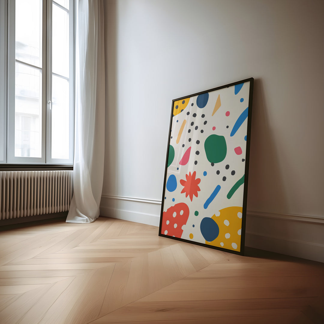 Kids Abstract Wall Art,gallery wall,hallway,timber border