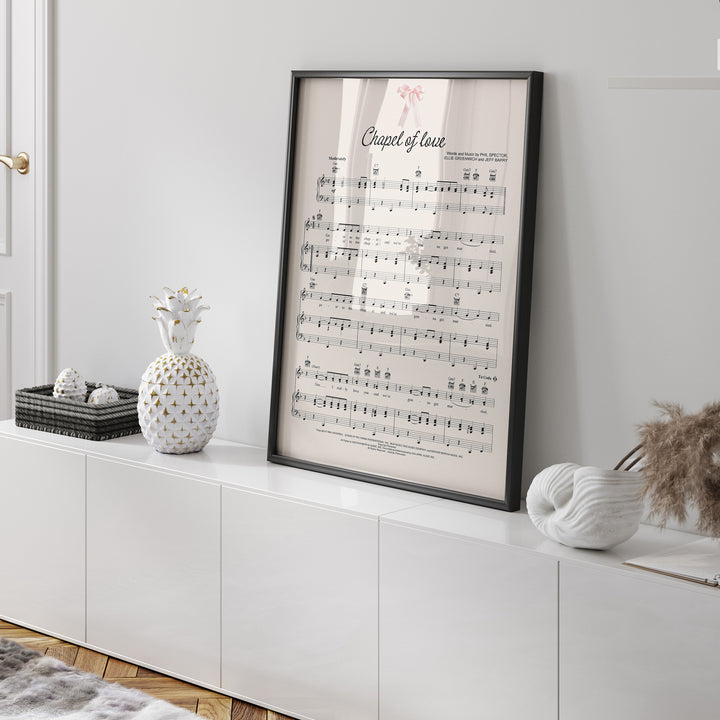 Chapel of Love Music Poster,livingroom,timber border