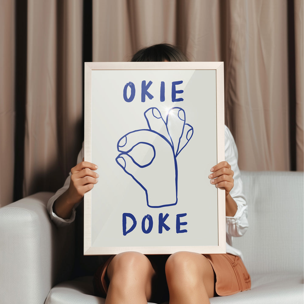 Okie Doke Hand Wall Art,living room,timber border