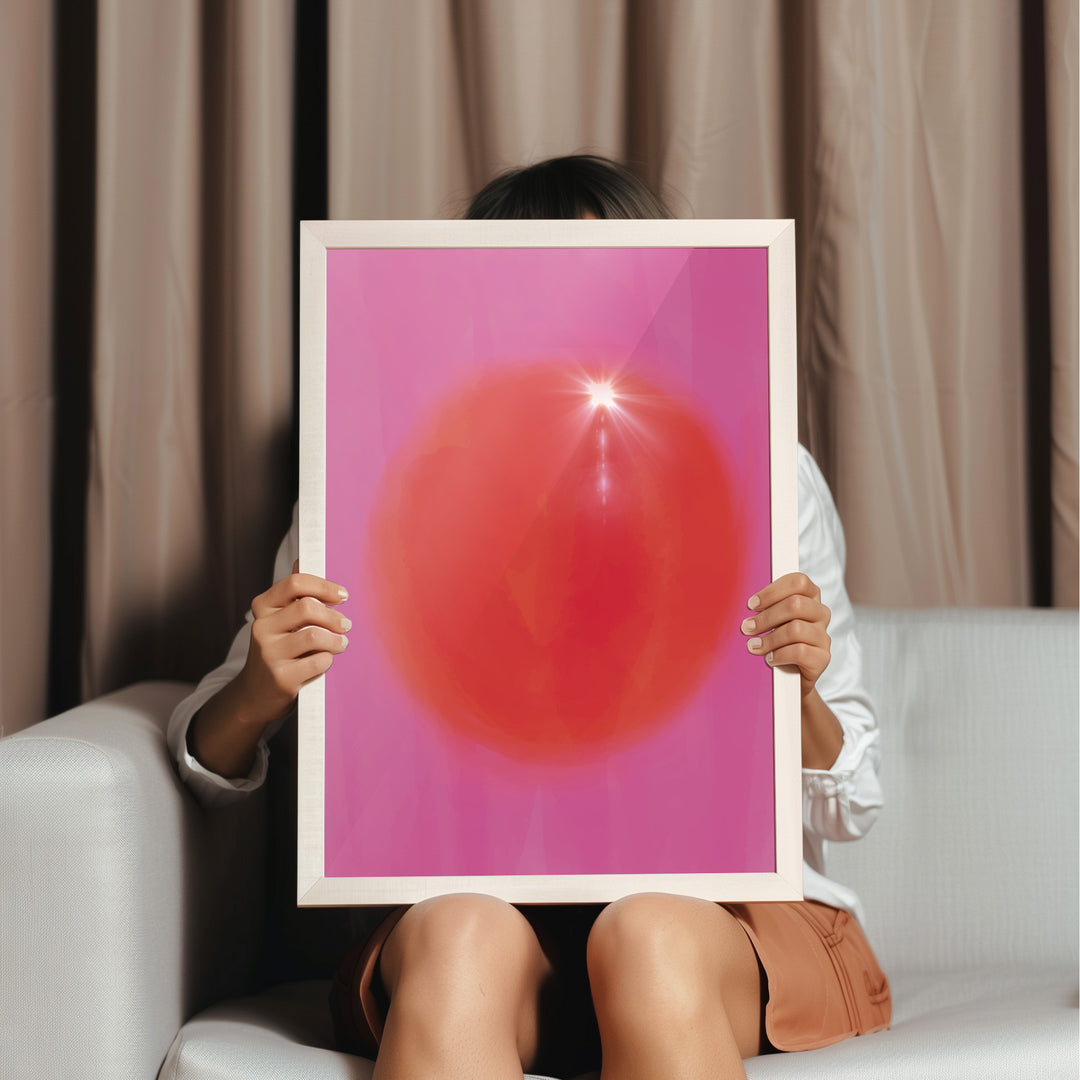 Pink Aura Artwork,living room,timber border