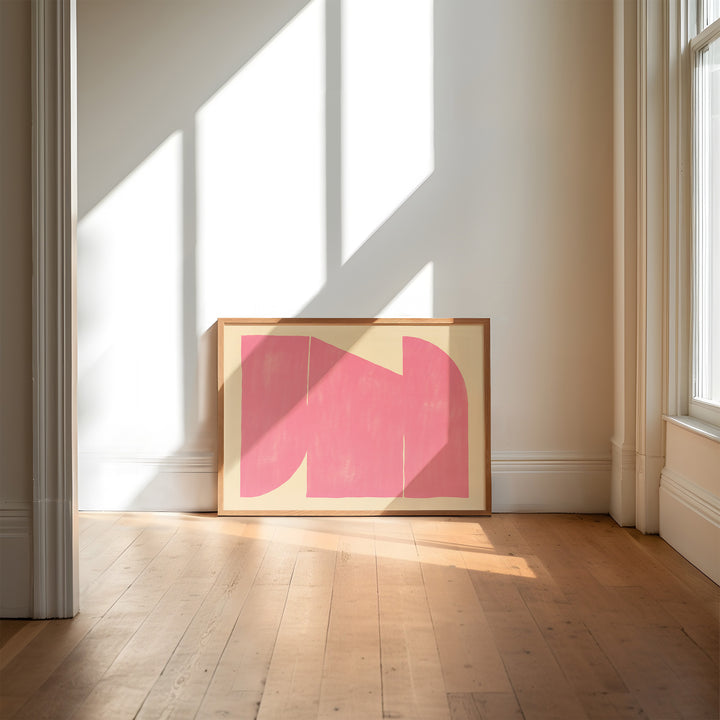 Pink Maze Landscape Abstract by Maison Bootsy,gallery,hallway,timber border