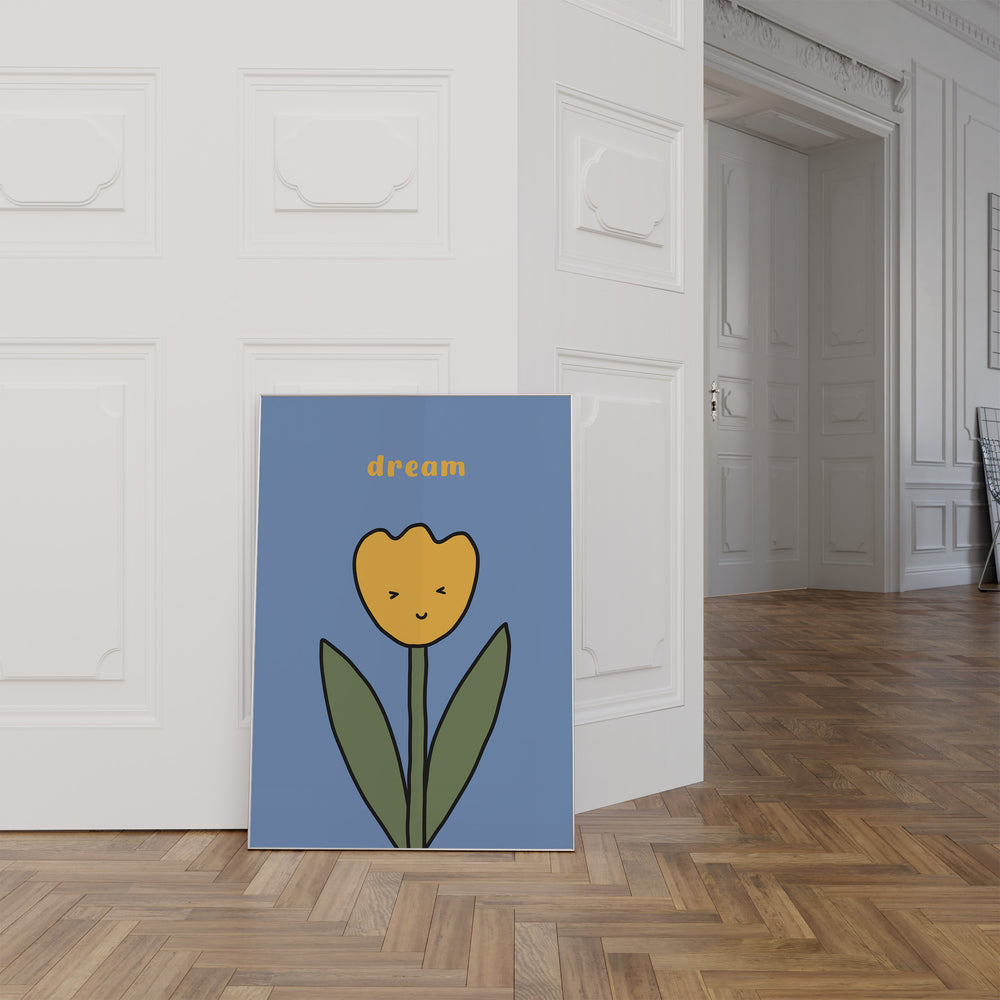 Dream cute flower by Lucia Sankovic,gallery wall,hallway,study,timber border.