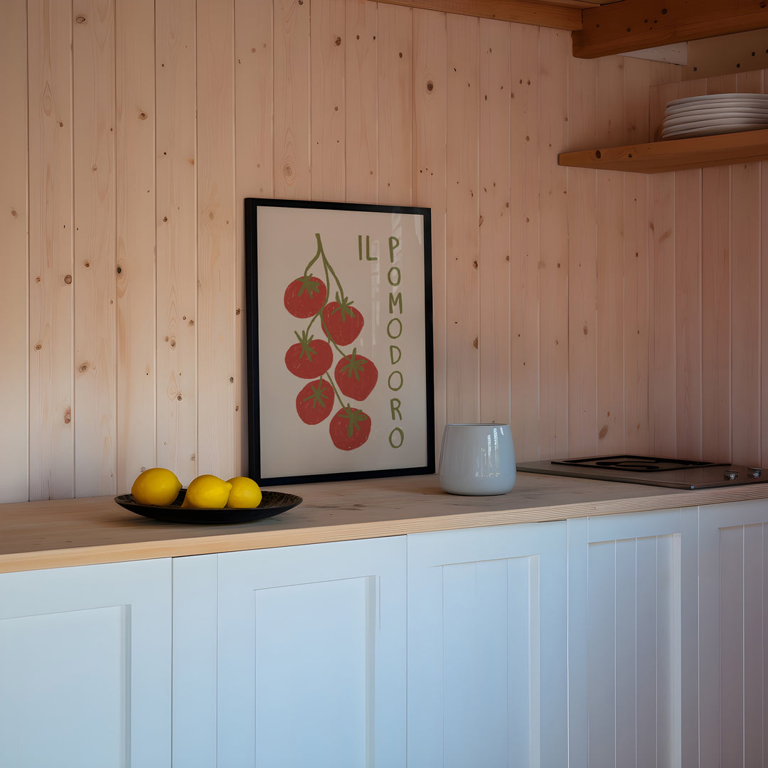 Il Pomodoro Wall Art by Lucia Sankovic,kitchen,timber border