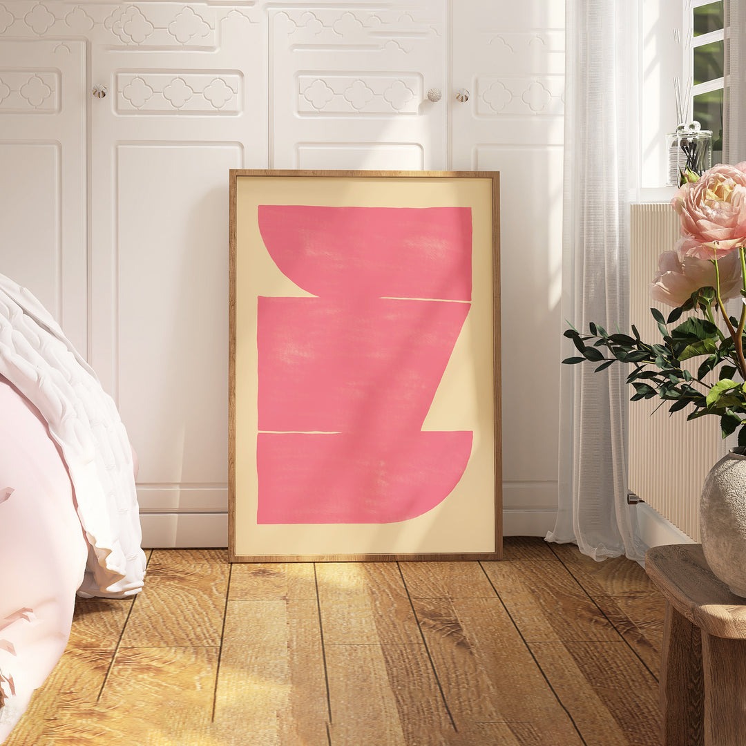 Pink Maze Portrait Abstract by Maison Bootsy,bedroom,timber border