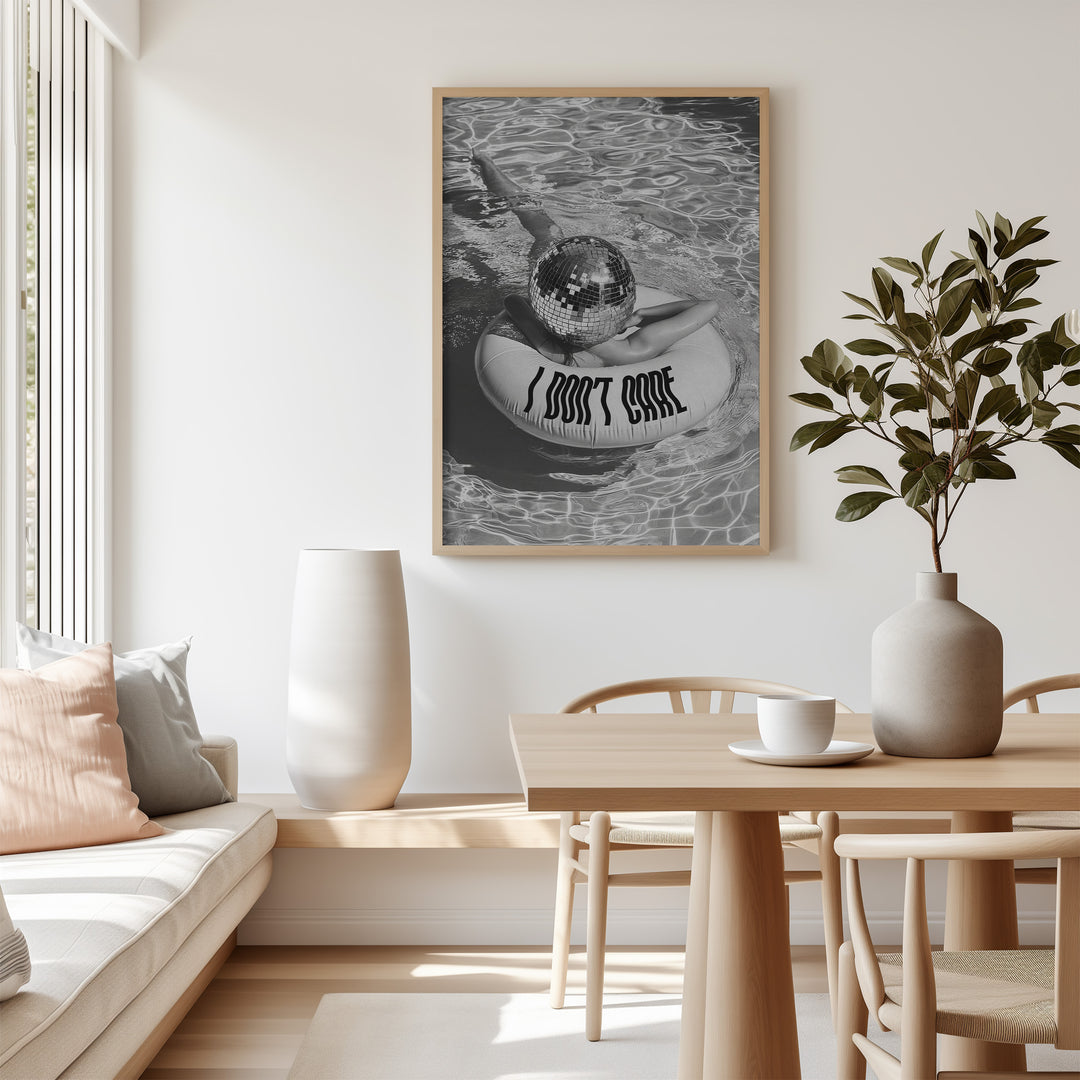 I Dont Care Floating Disco Lady Photography Wall,livingroom,timber border