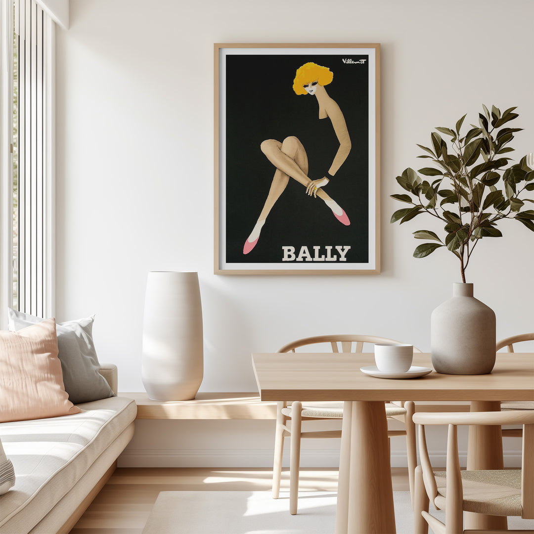 Bally Blonde Woman 1982 Vintage Wall Art,living room,gallery wall,timber border.