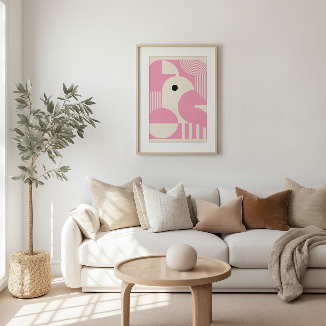 Pink Maze Landscape Abstract by Maison Bootsy,livingroom,timber border