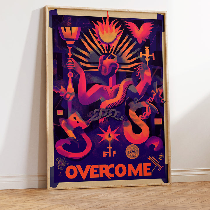 Overcome Vibe Framed Print,gallery,timber border