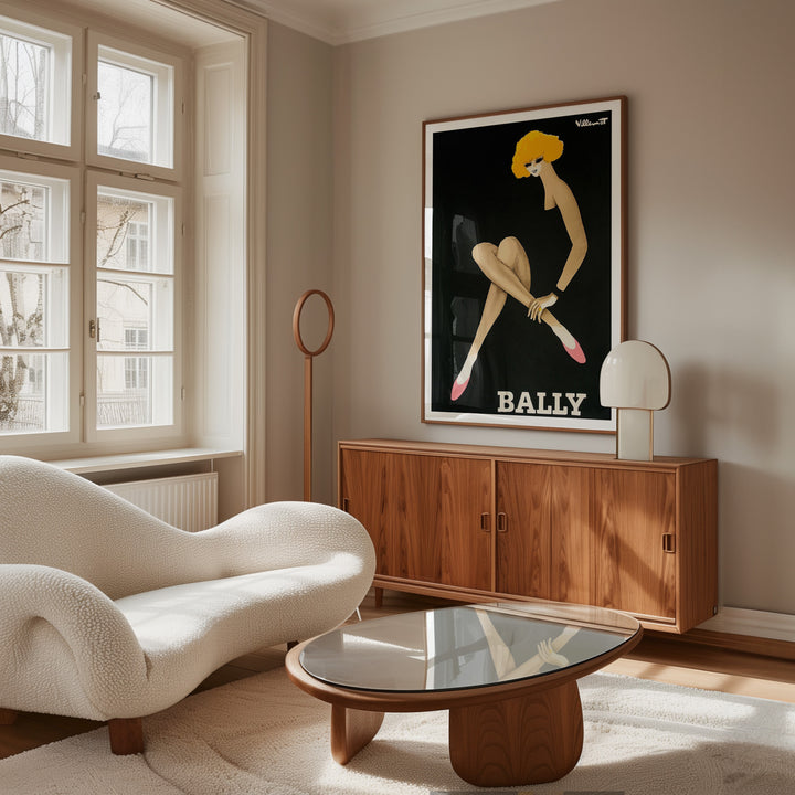 Bally Blonde Woman 1982 Vintage Wall Art,living room,timber border.