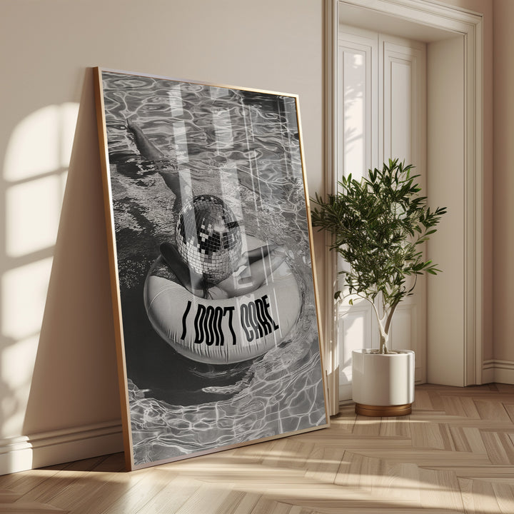 I Dont Care Floating Disco Lady Photography Wall,livingroom,timber border