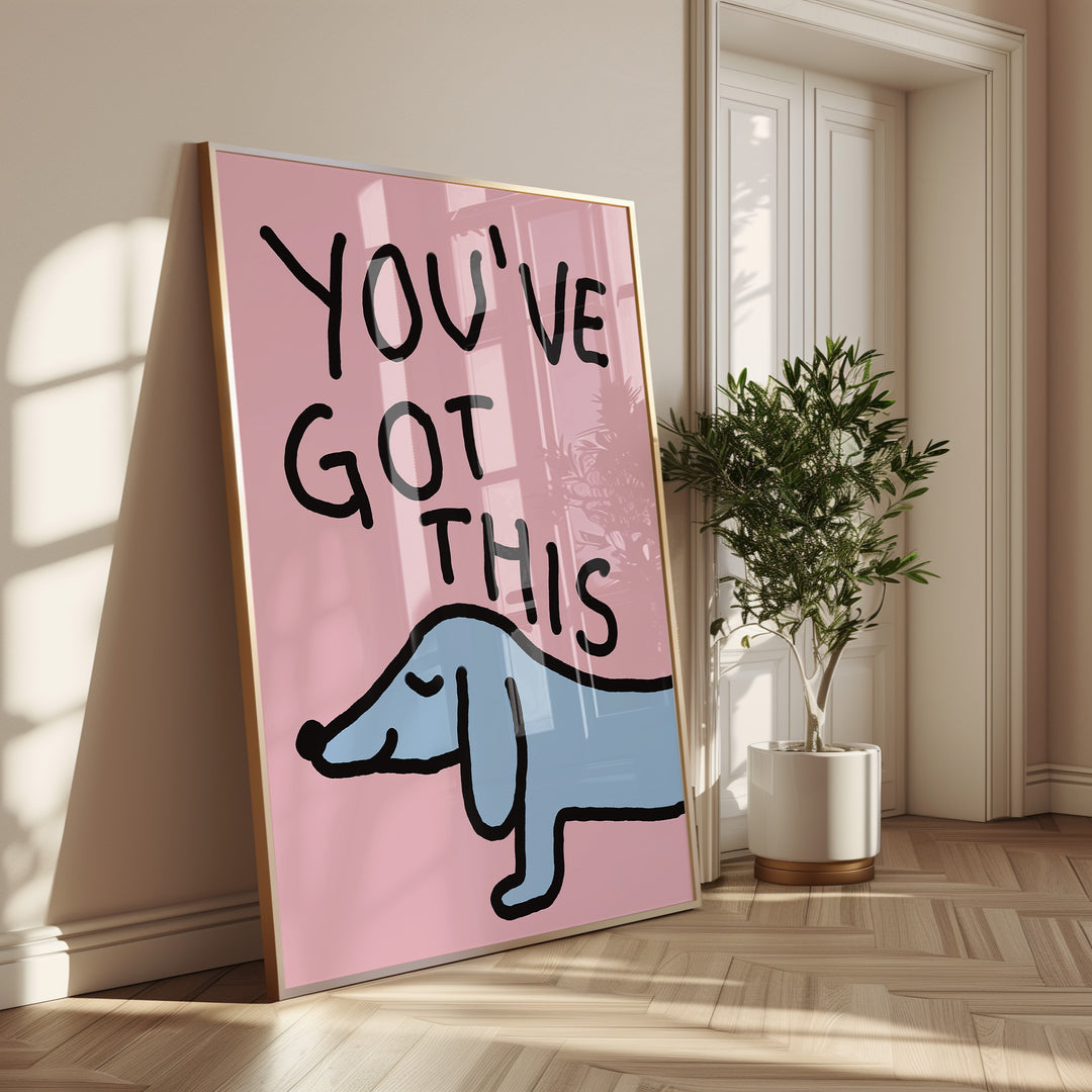 You_ve Got This Sausage Dog Print,gallery wall,white border