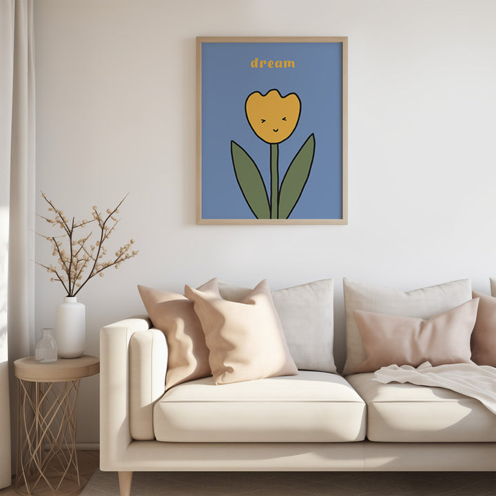 Dream cute flower by Lucia Sankovic,gallery wall,hallway,livingroom,study,timber border.