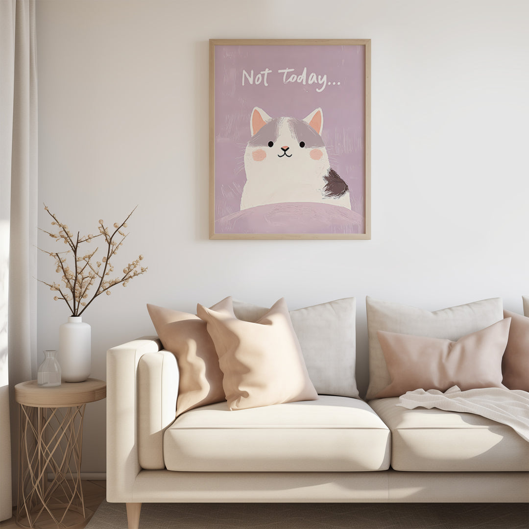 Not Today Cat,gallery wall,living room,timber border