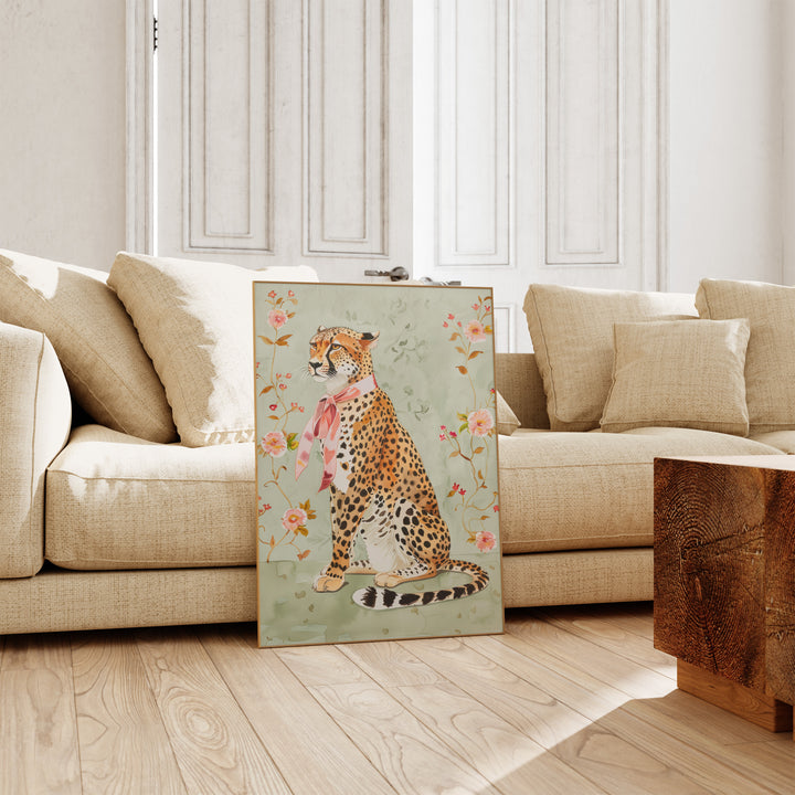 Elegant Leopard Childrens Wall Art.living room,hall waytimber border