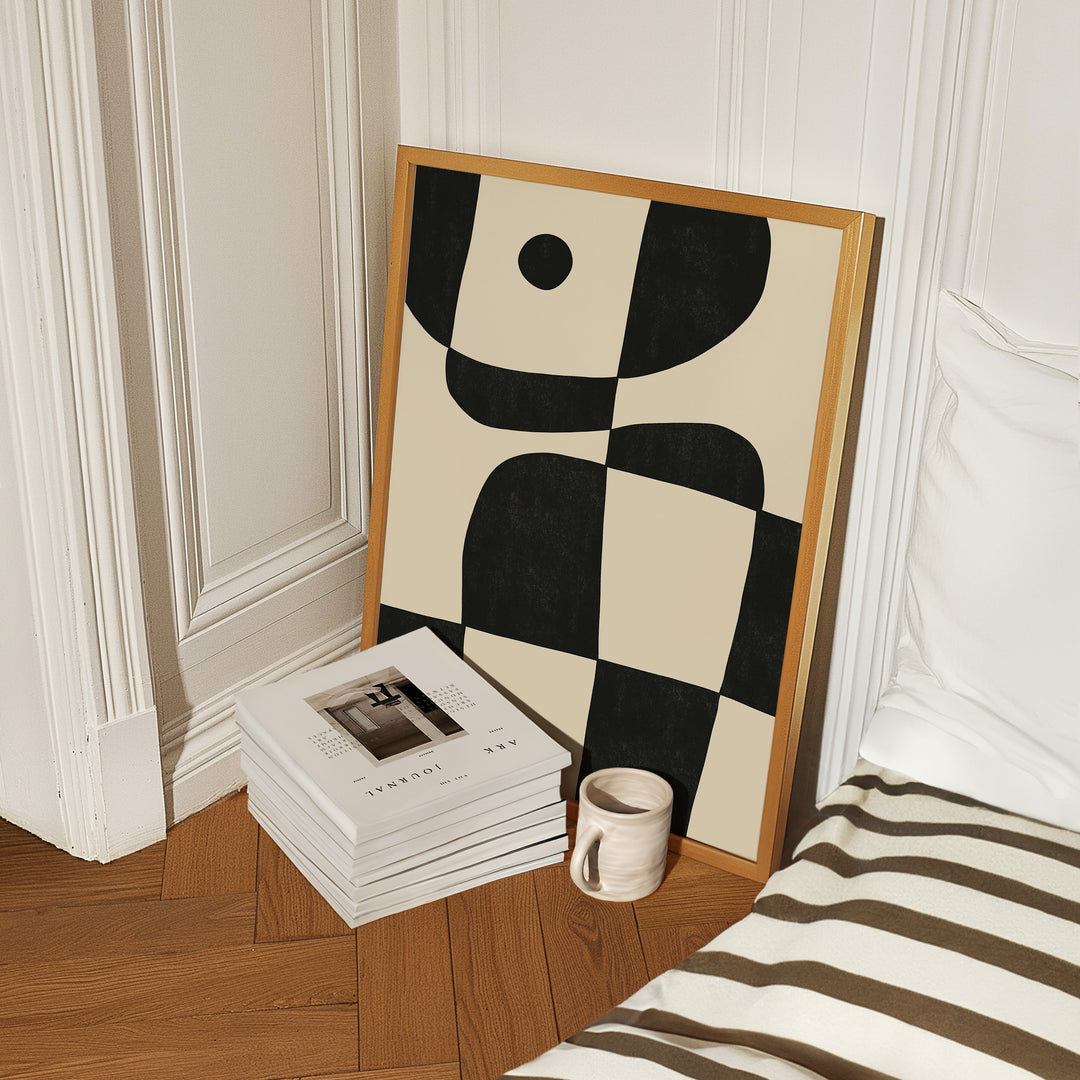 Beige and Black Animal Abstract by Maison,bedroom,timber border