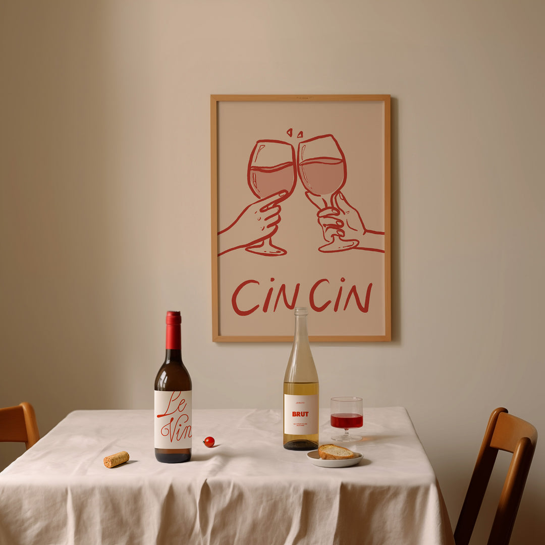 Cheers Cin Cin by Lucia Sankovic,dining room,timber border