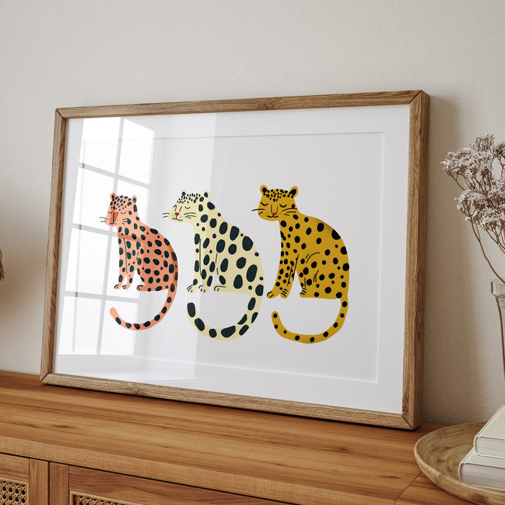 Happy Landscape Leopards Art,living room,allery wall,timber border