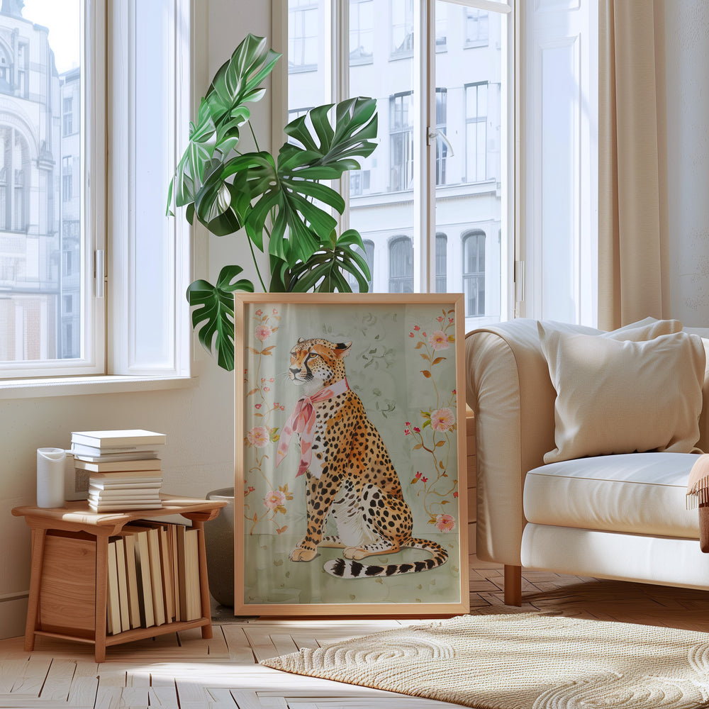 Elegant Leopard Childrens Wall Art.living room,timber border