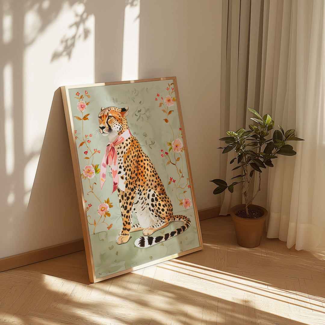 Elegant Leopard Childrens Wall Art.living room,timber border