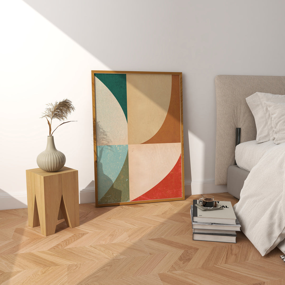 Colourful Abstract Square Prints by Maison Boots,bedroom,timber border