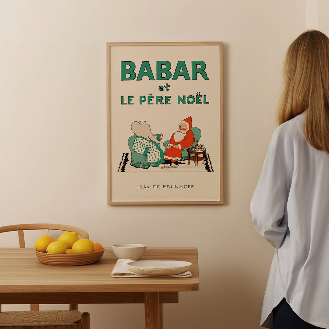 Babar at Christmas,kitchen,timber border