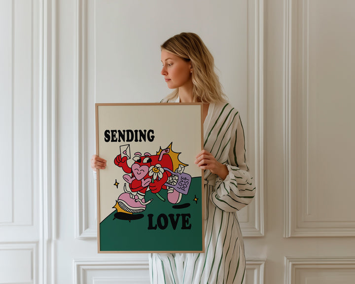 Sending Love Mail by Violetta Derlemenko,gallery wall timber border