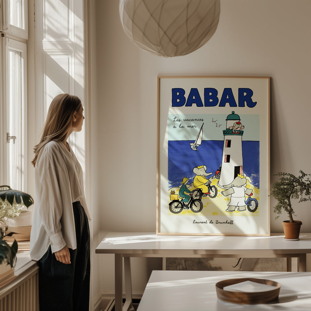 Babar Vacances Light House,living room,kitchen,timber border