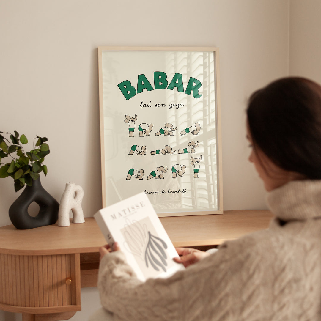 Babar Does Yoga,bedroom,study,timber border