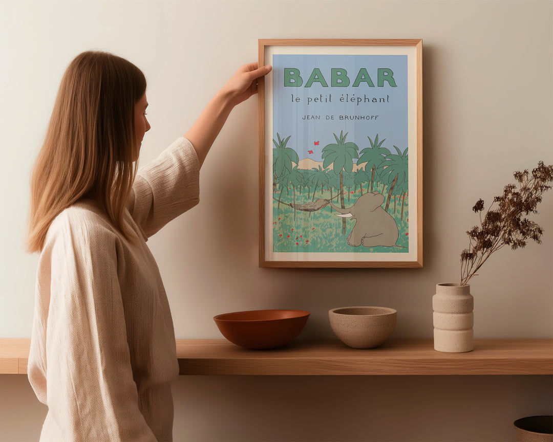 Babar Nature in Blue,fun,home,gallary,timber border