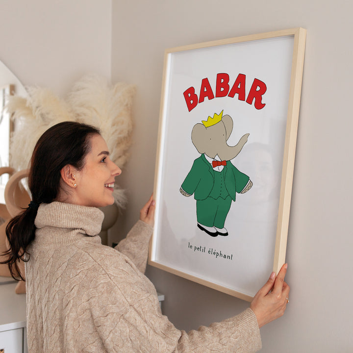 Babar The Original Kids Print,gallery,timber border