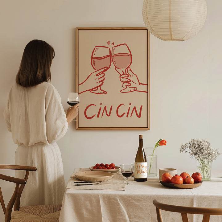 Cheers Cin Cin by Lucia Sankovic,dining room,timber border