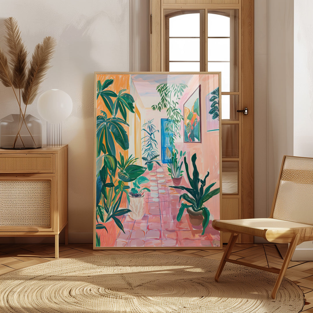 Hallway Jungle Art Painting ,gallery wall,study,timber border