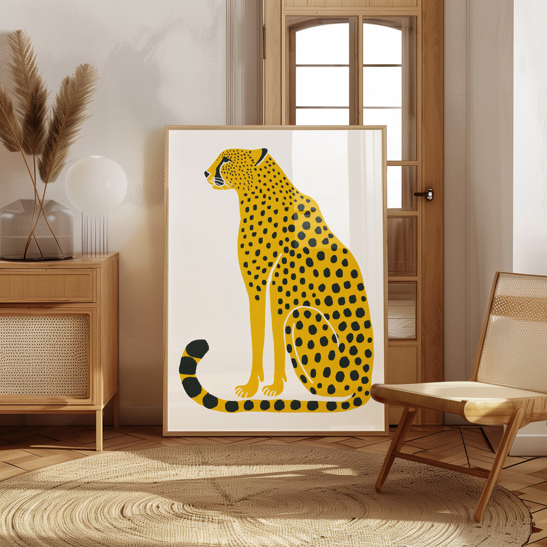 Patient Leopard Childrens Art,living room,study,timber border