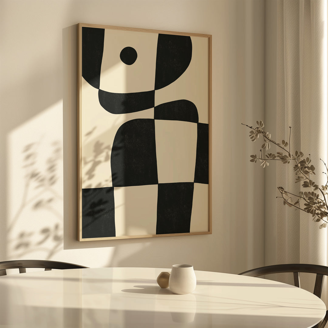 Beige and Black Animal Abstract by Maison,dinning room,timber border