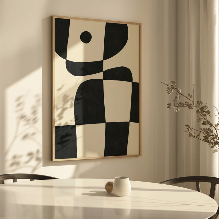 Beige and Black Animal Abstract by Maison,dinning room,timber border