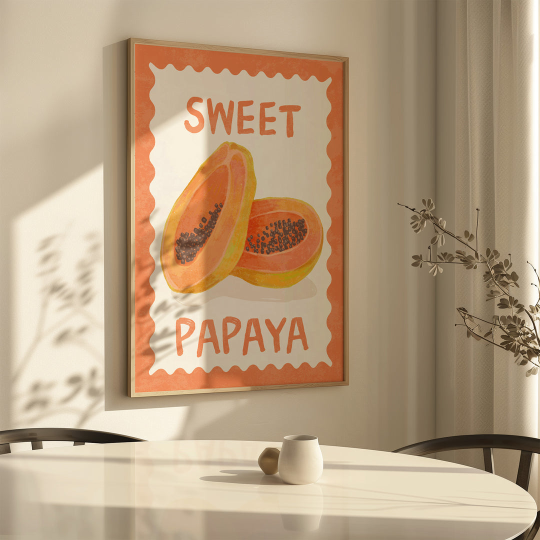 Sweet papaya,gallery wall,dining room,timber border