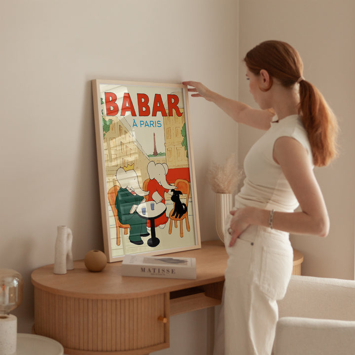 Babar in Paris,living room,bedroom,timber border