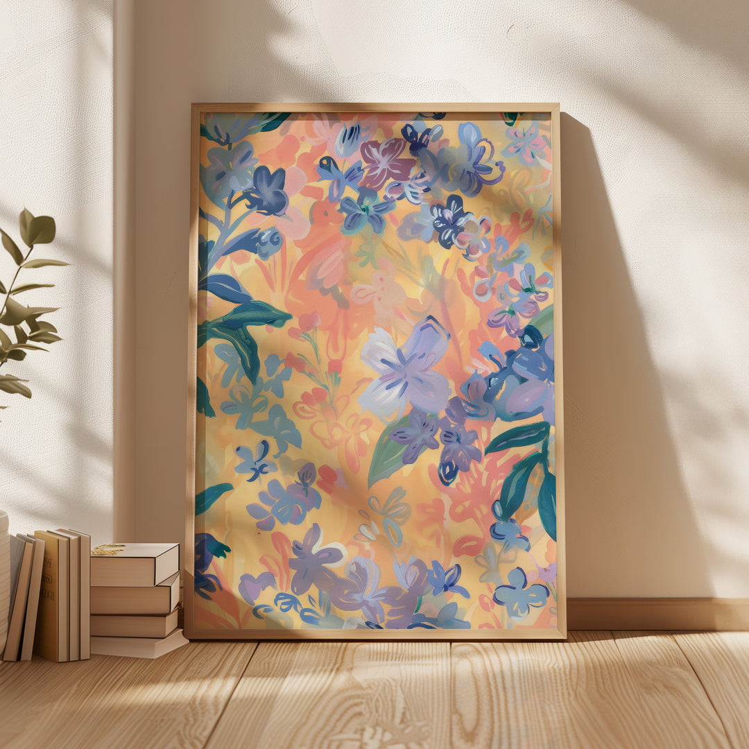 Dreamy Blossoms Wall Art,gallery wall,hallway,timber border