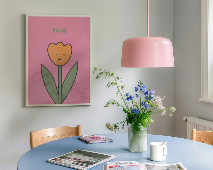 Love cute flower by Lucia Sankovic,dining room,kitchen,timber border