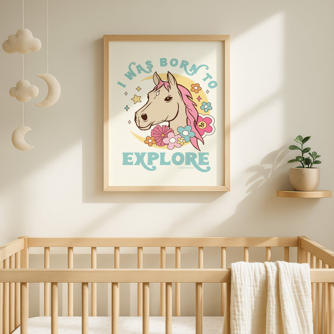 Barbie I was Born to Explore Unicorn Print
