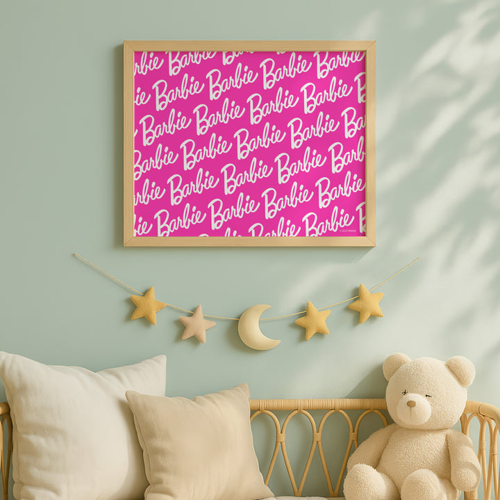 Barbie Pink and White Logo Landscape Print