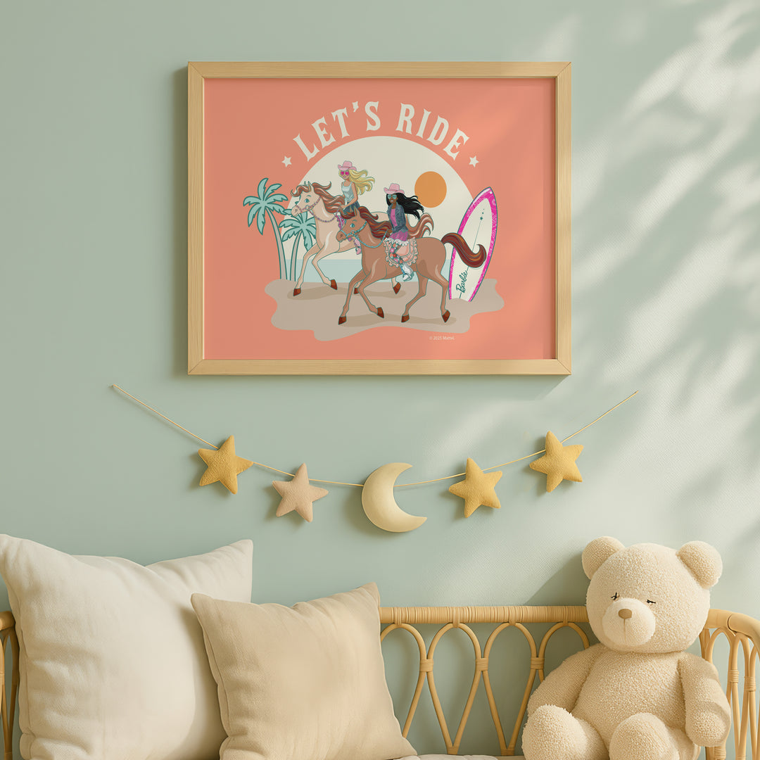 Barbie Lets Ride Landscape Horse Print
